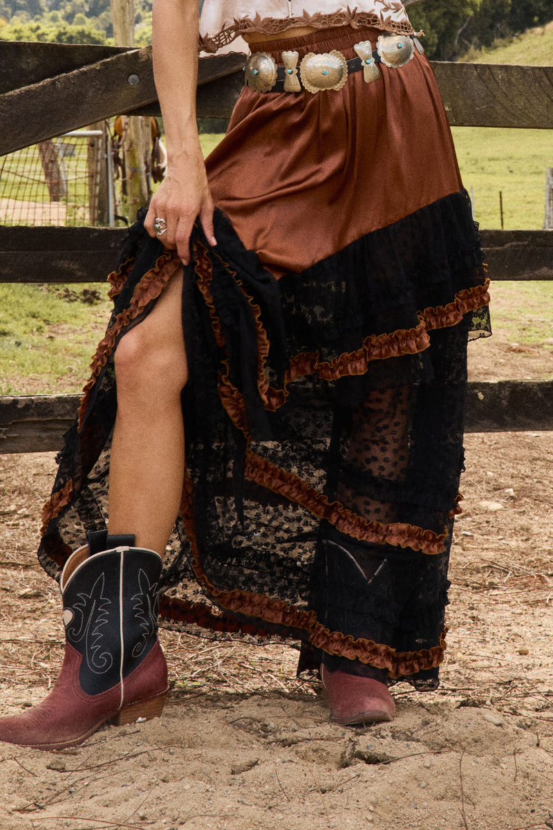 Sunshine Silk Skirt - Tobacco