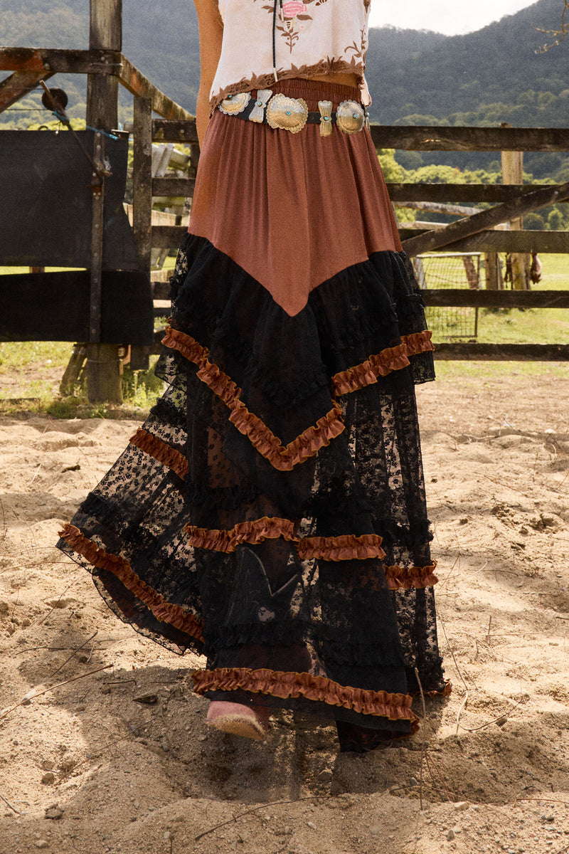 Sunshine Silk Skirt - Tobacco