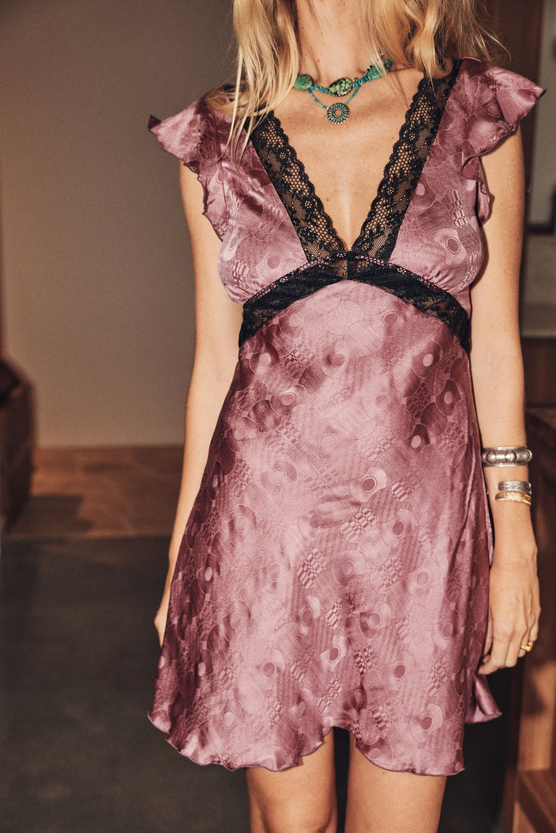 I Remember Everything Silk Jacquard Mini Dress - Lavender