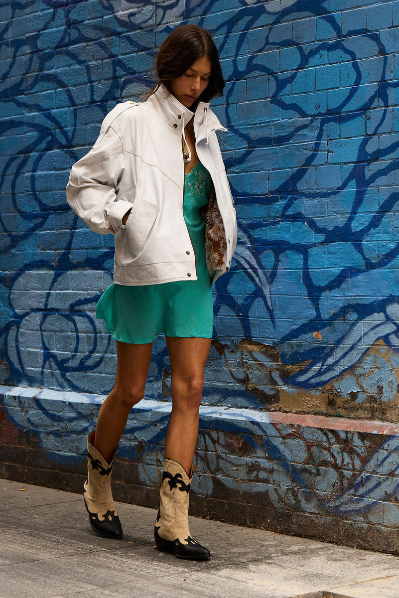 No Expectations Leather Jacket - White