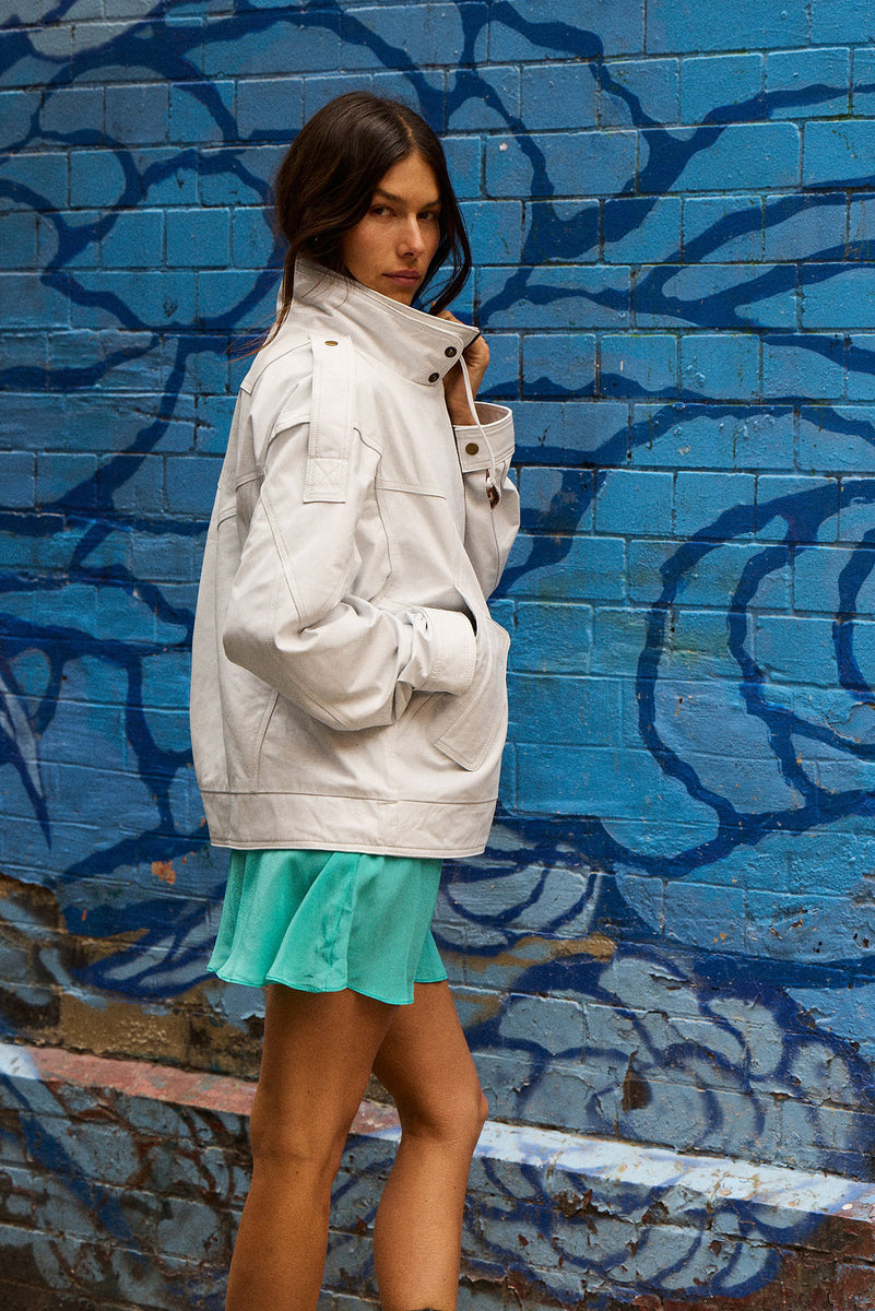 No Expectations Leather Jacket - White
