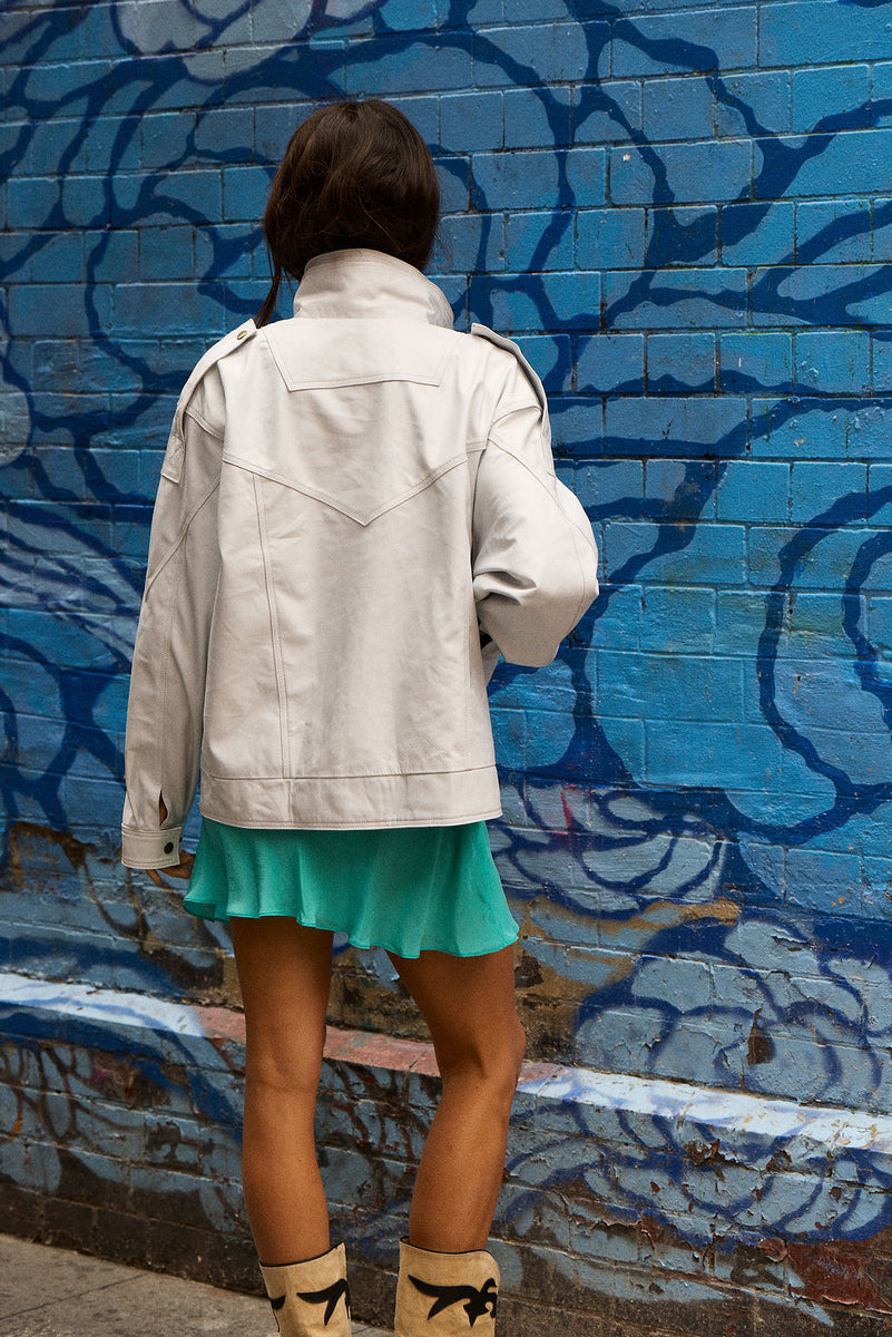No Expectations Leather Jacket - White