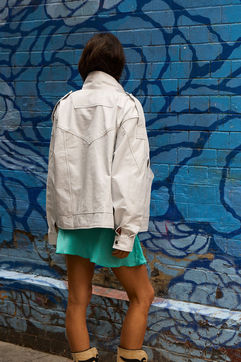 No Expectations Leather Jacket - White