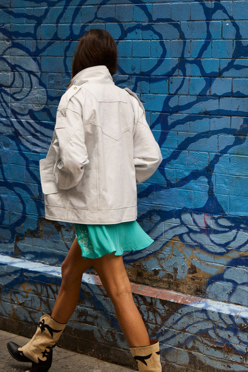 No Expectations Leather Jacket - White