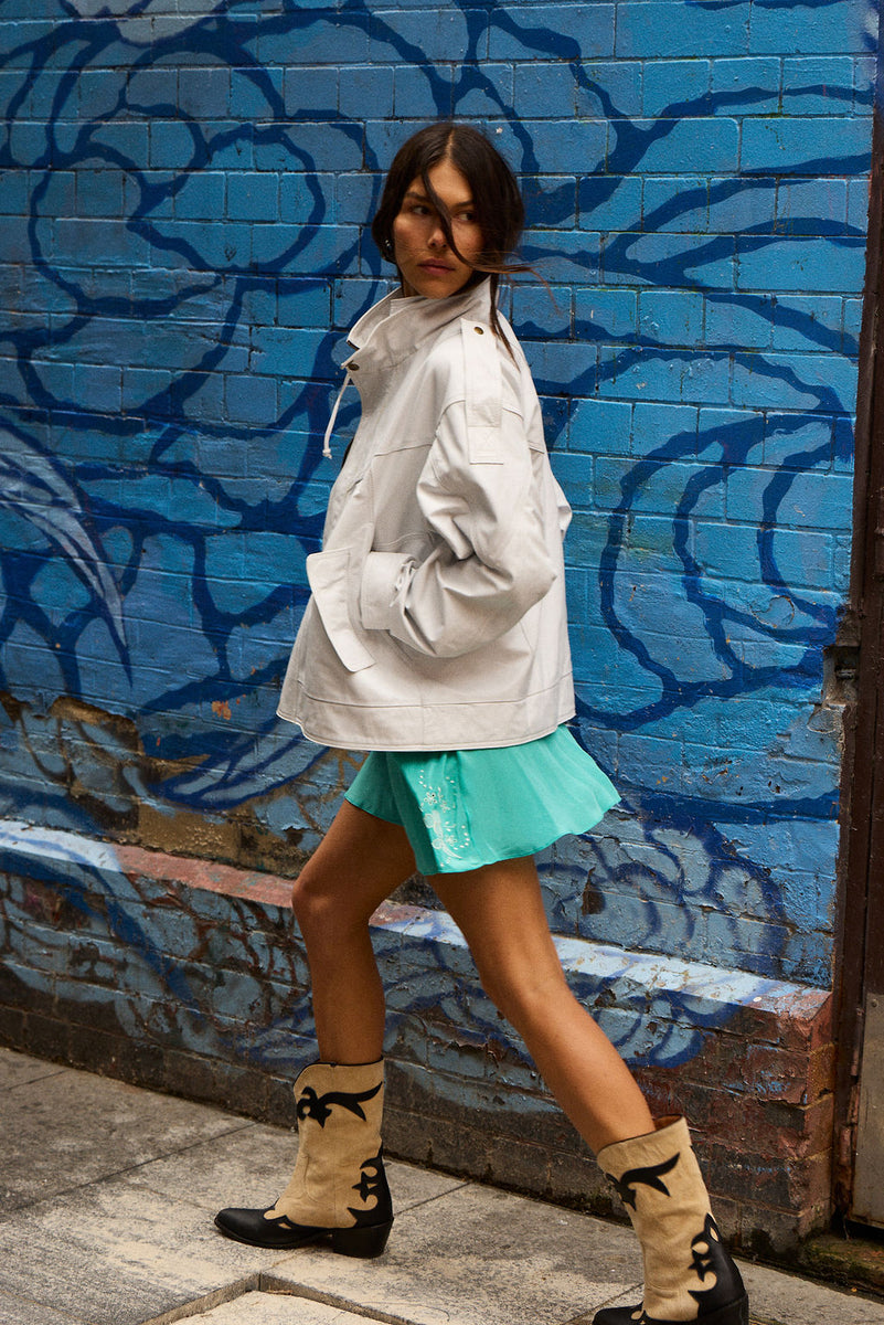 No Expectations Leather Jacket - White
