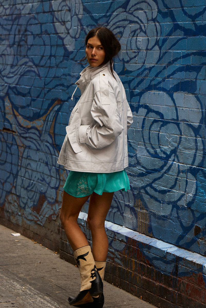 No Expectations Leather Jacket - White