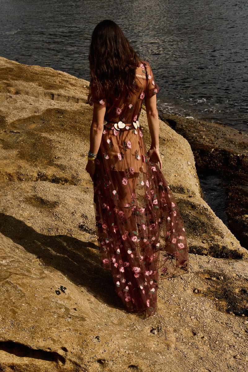 Last Night Tulle Embroidered Maxi Dress