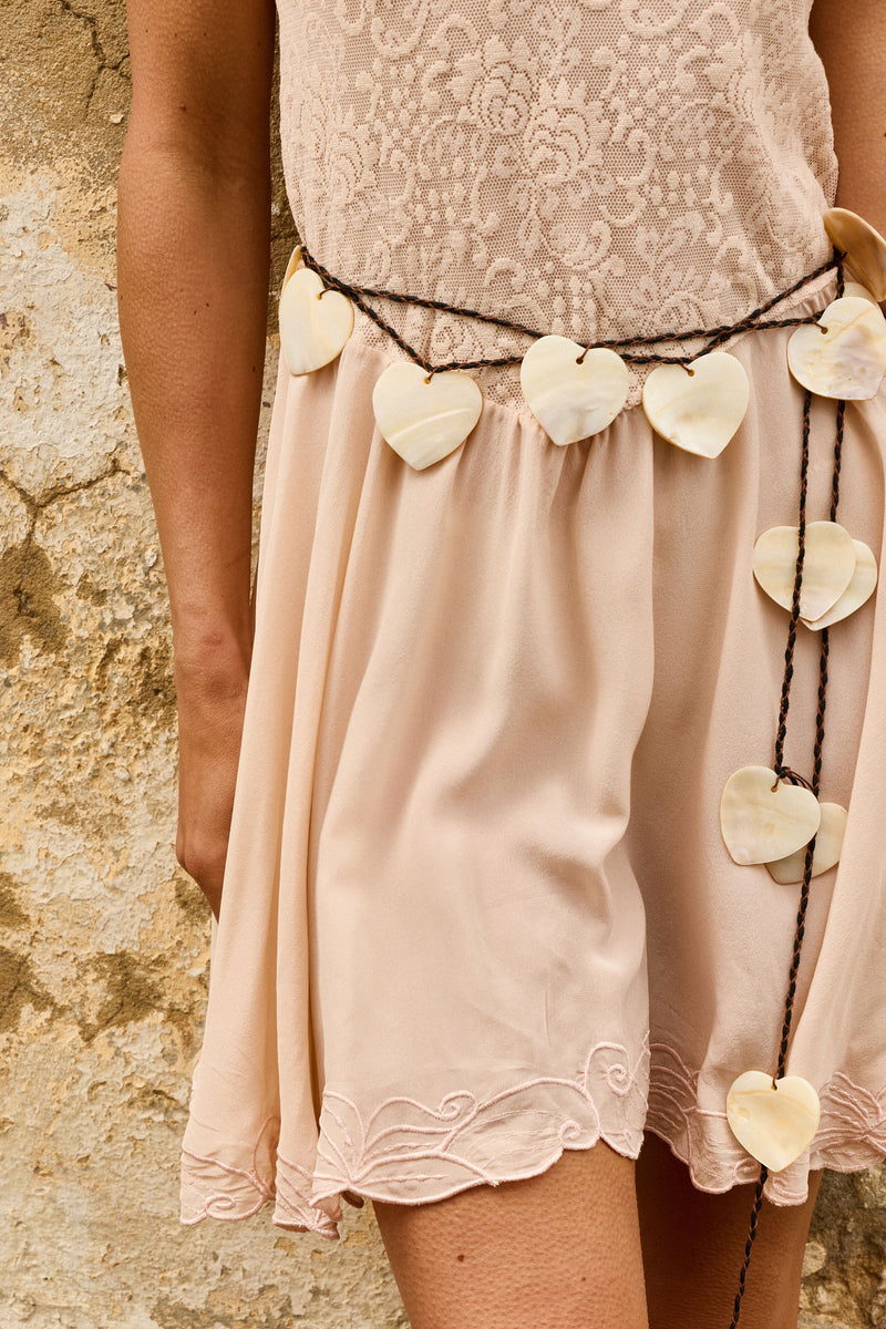 Ocean Heart Braided Shell Belt