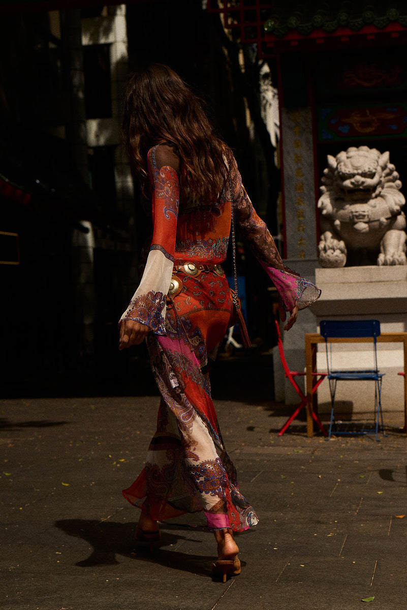 Ruby Baby Silk Chiffon Maxi Dress - Marrakesh