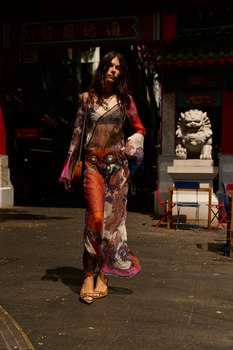 Ruby Baby Silk Chiffon Maxi Dress - Marrakesh