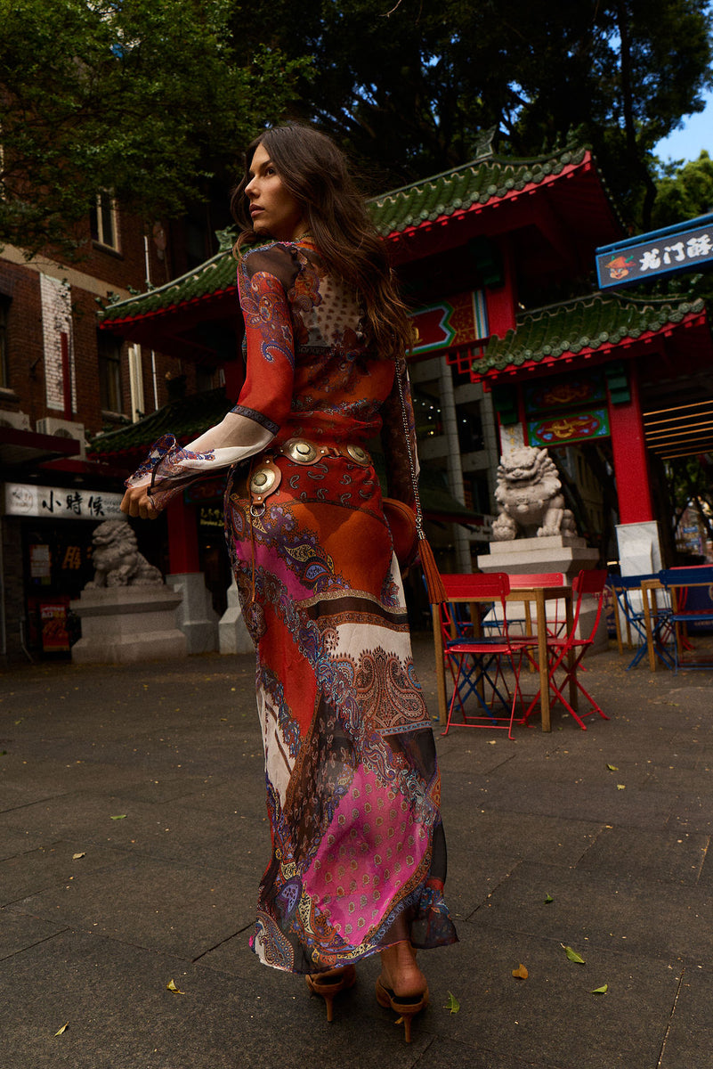 Ruby Baby Silk Chiffon Maxi Dress - Marrakesh