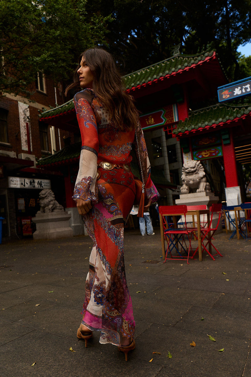 Ruby Baby Silk Chiffon Maxi Dress - Marrakesh
