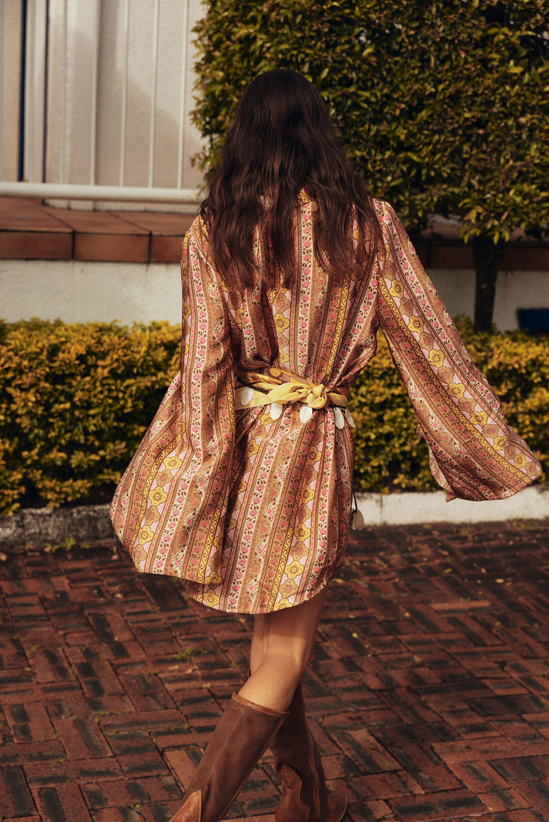 Deep River Silk Mini Dress - Amber Meadow