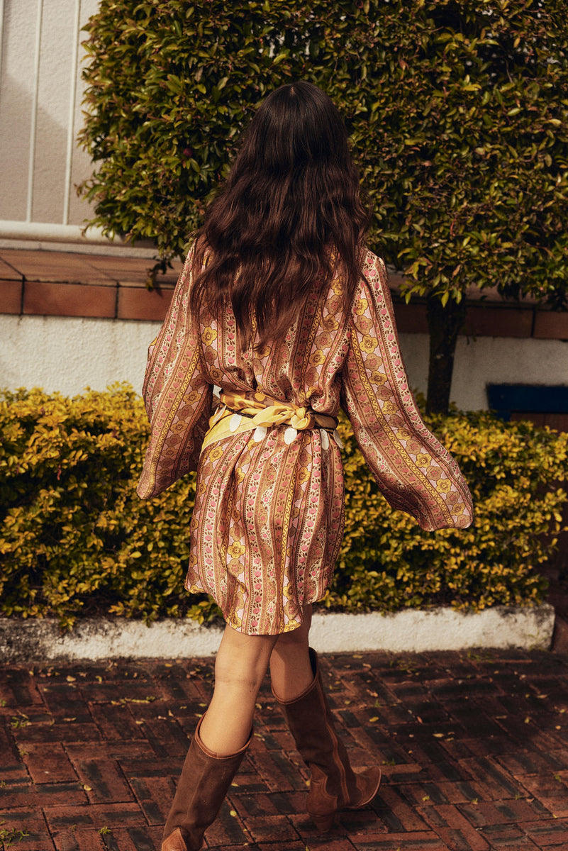Deep River Silk Mini Dress - Amber Meadow