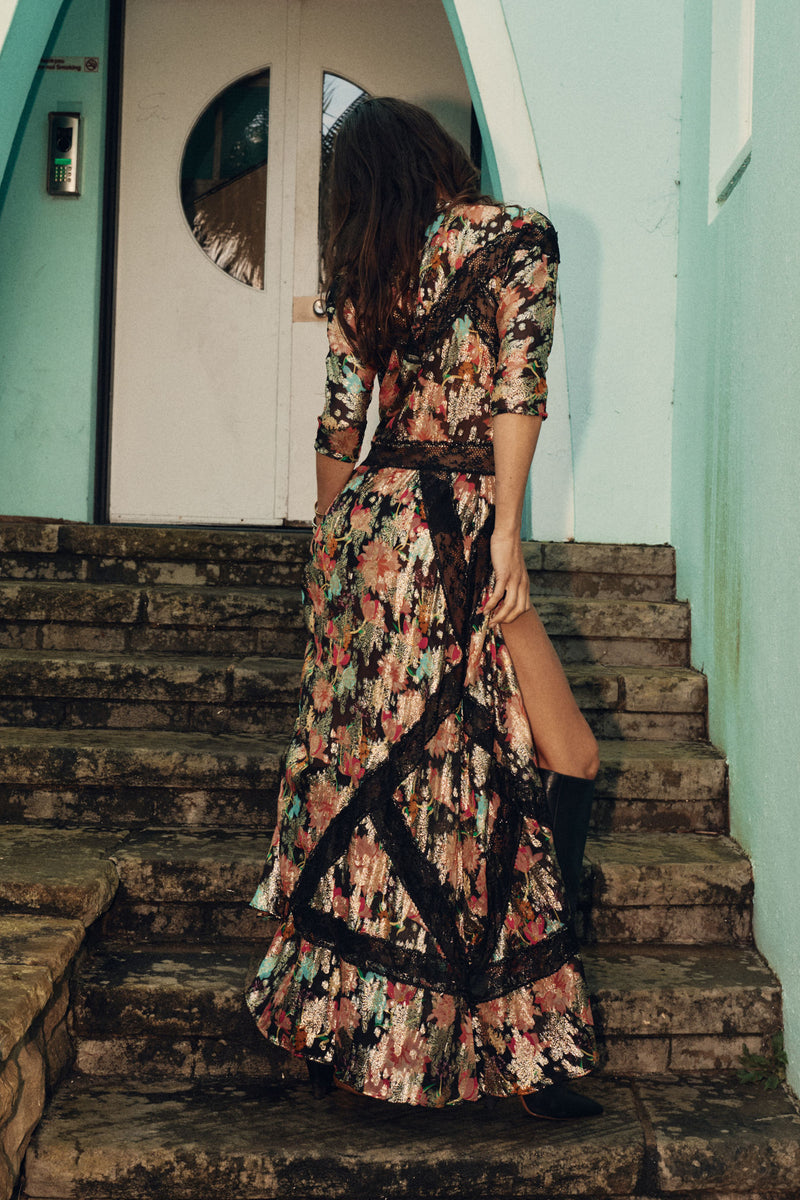Angel Baby Lurex + Lace Maxi Dress