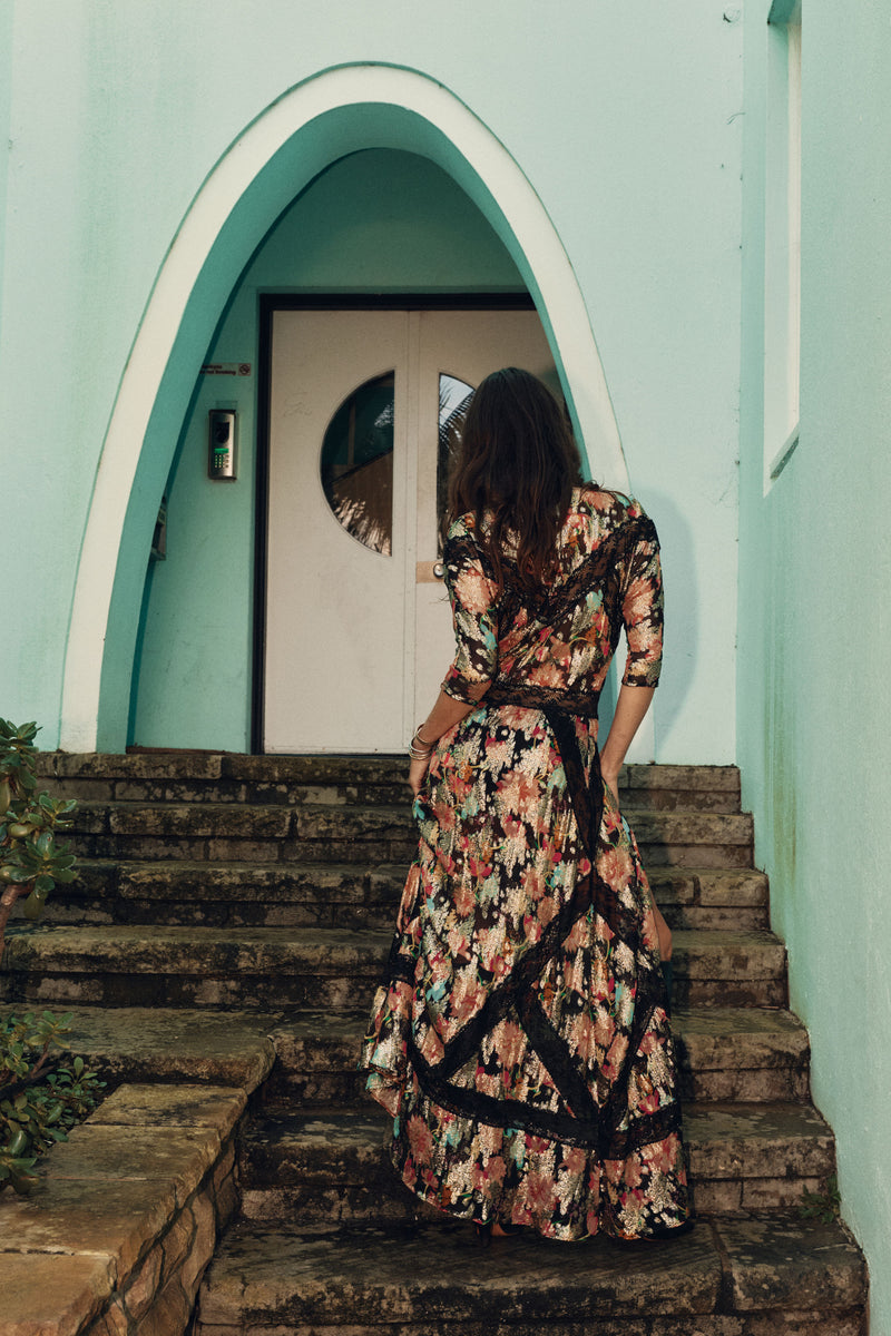 Angel Baby Lurex + Lace Maxi Dress