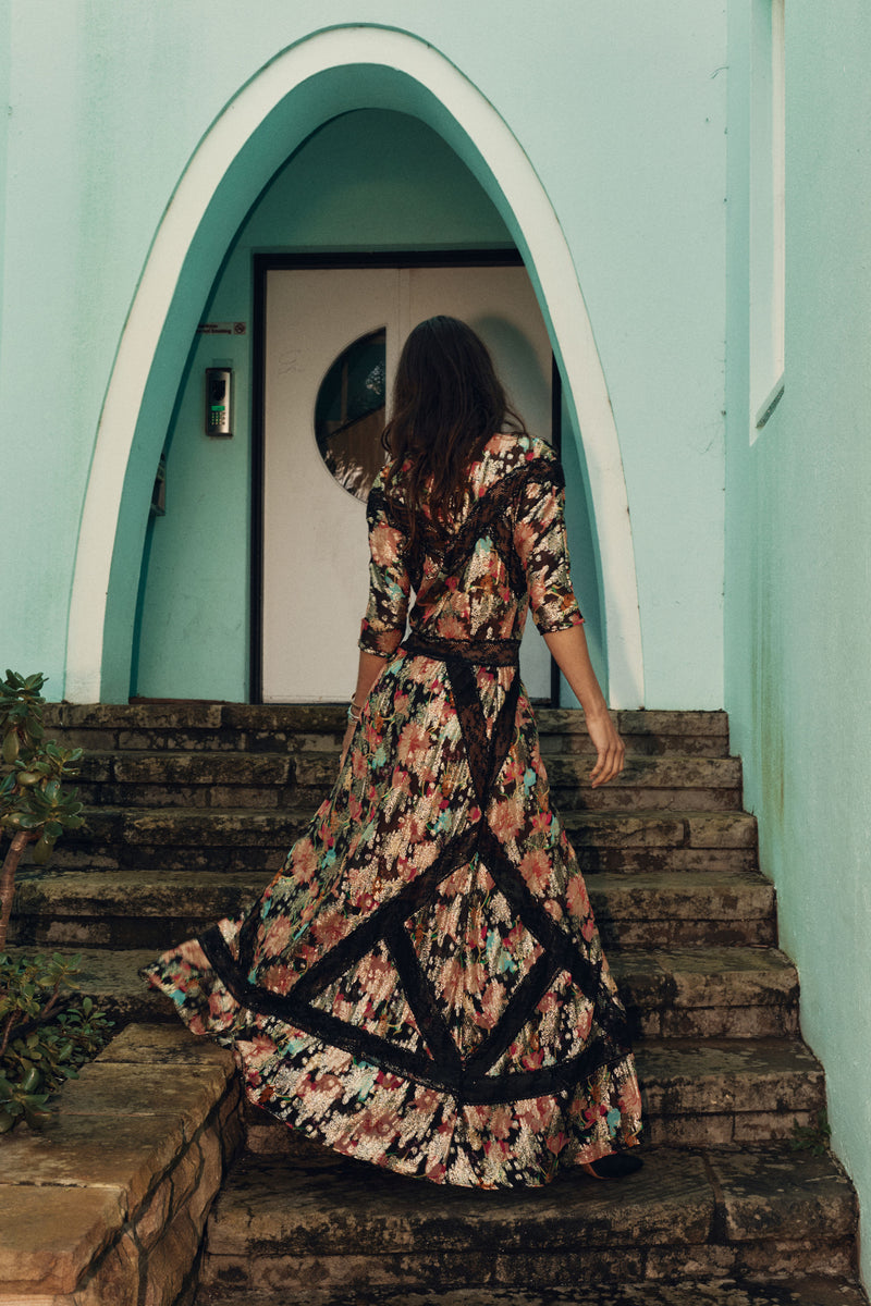 Angel Baby Lurex + Lace Maxi Dress