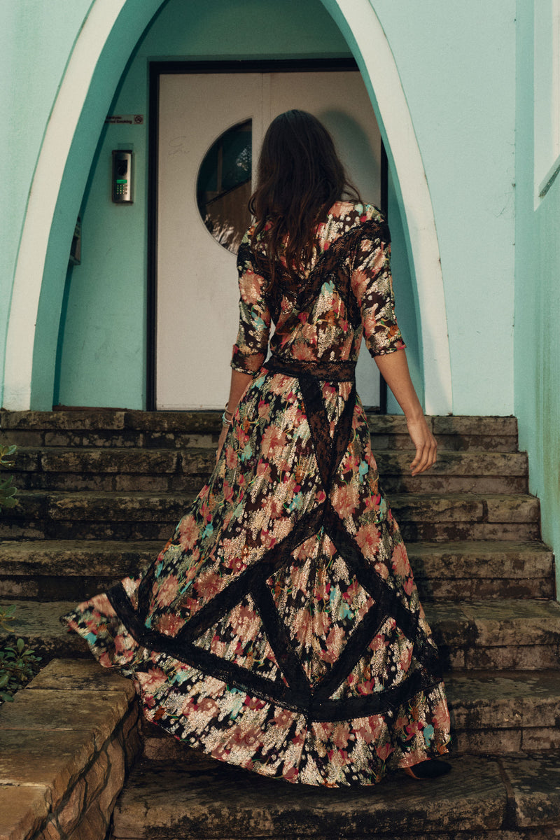 Angel Baby Lurex + Lace Maxi Dress