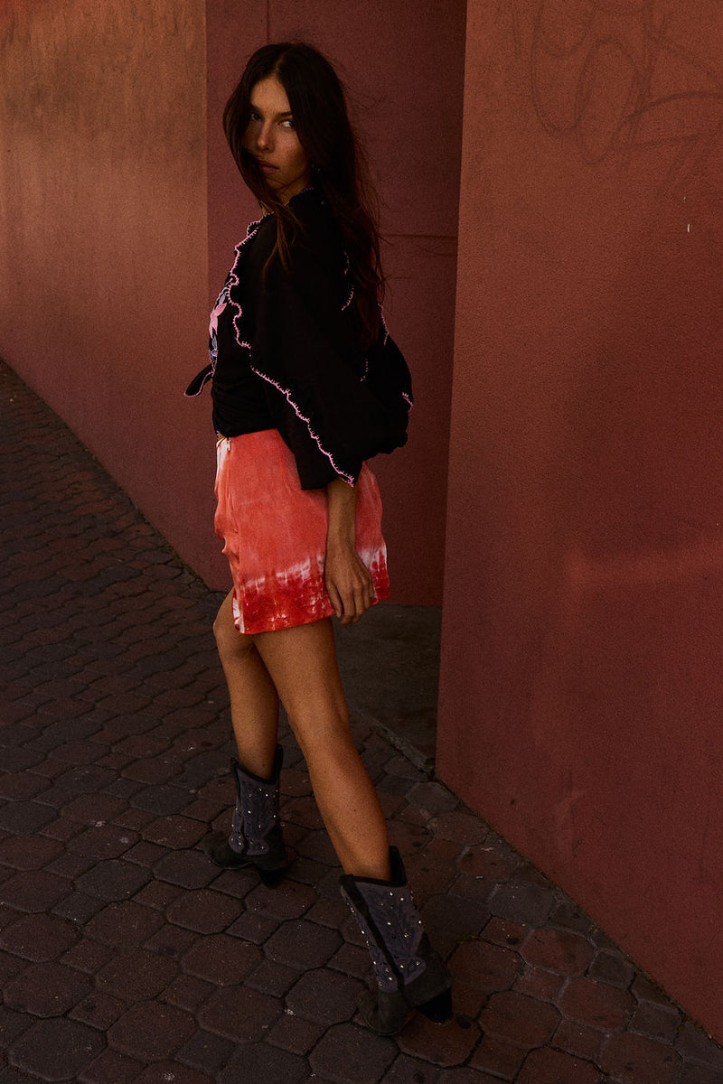A New Day For Love Cotton Gauze Embroidered Blouse - Black Floral