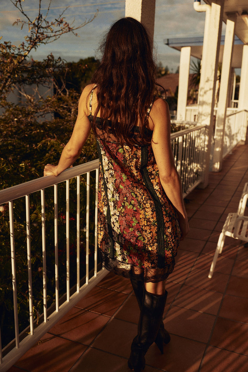 Song To The Siren Cotton + Lace Mini Dress