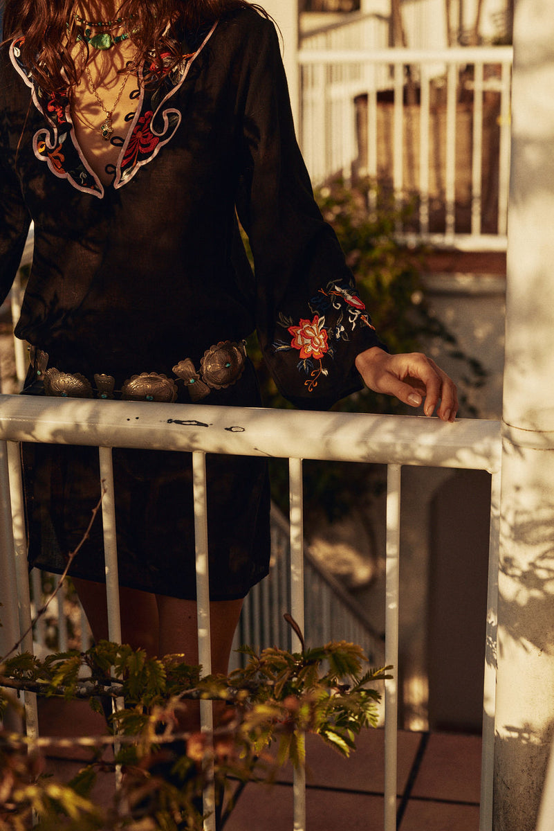 Palomino Embroidered Cotton Tunic Dress