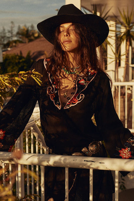 Palomino Embroidered Cotton Tunic Dress