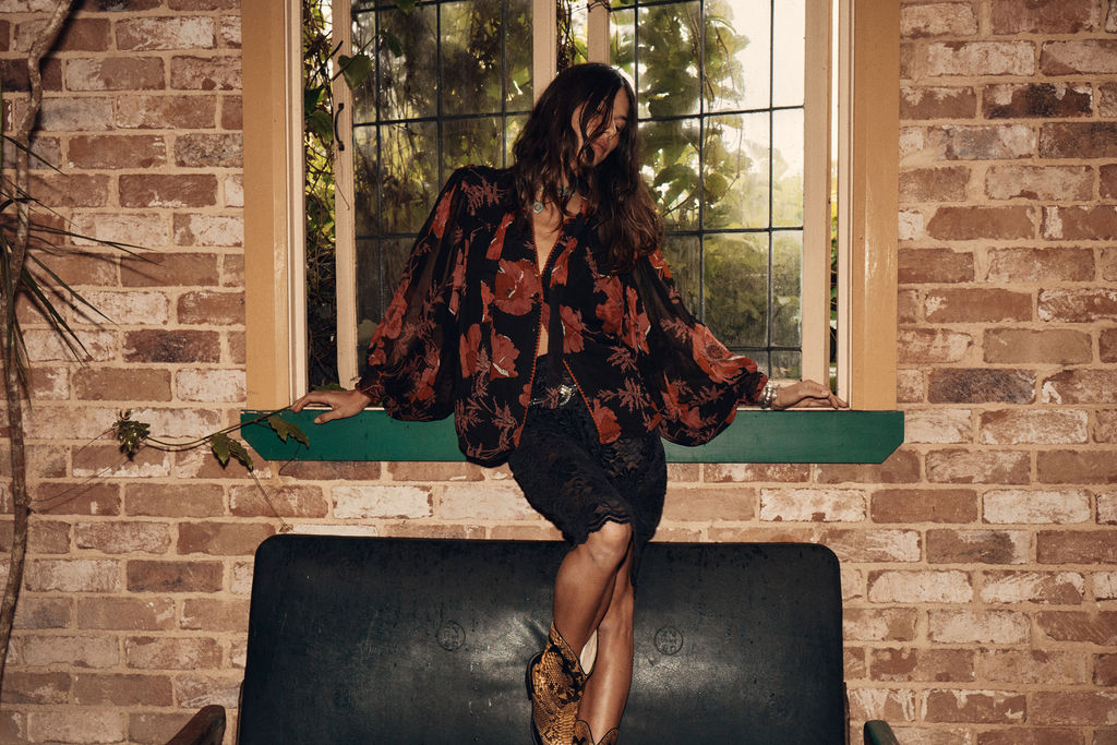 Till The Morning Comes Silk Blouse - 70s Floral