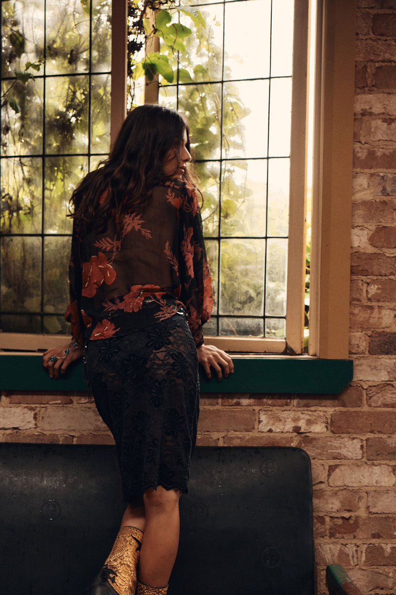 Lace and Whiskey Skirt - Black