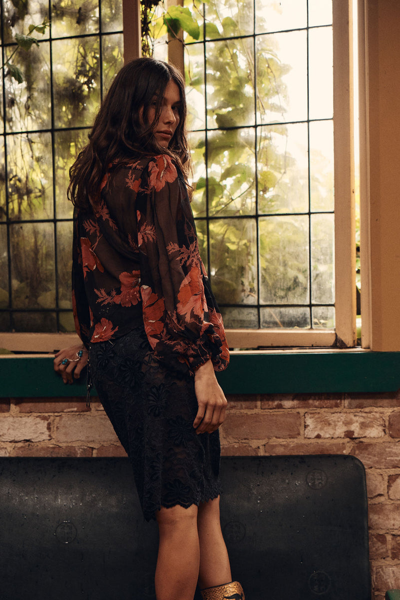 Till The Morning Comes Silk Blouse - 70s Floral