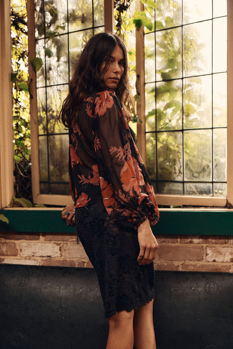 Till The Morning Comes Silk Blouse - 70s Floral