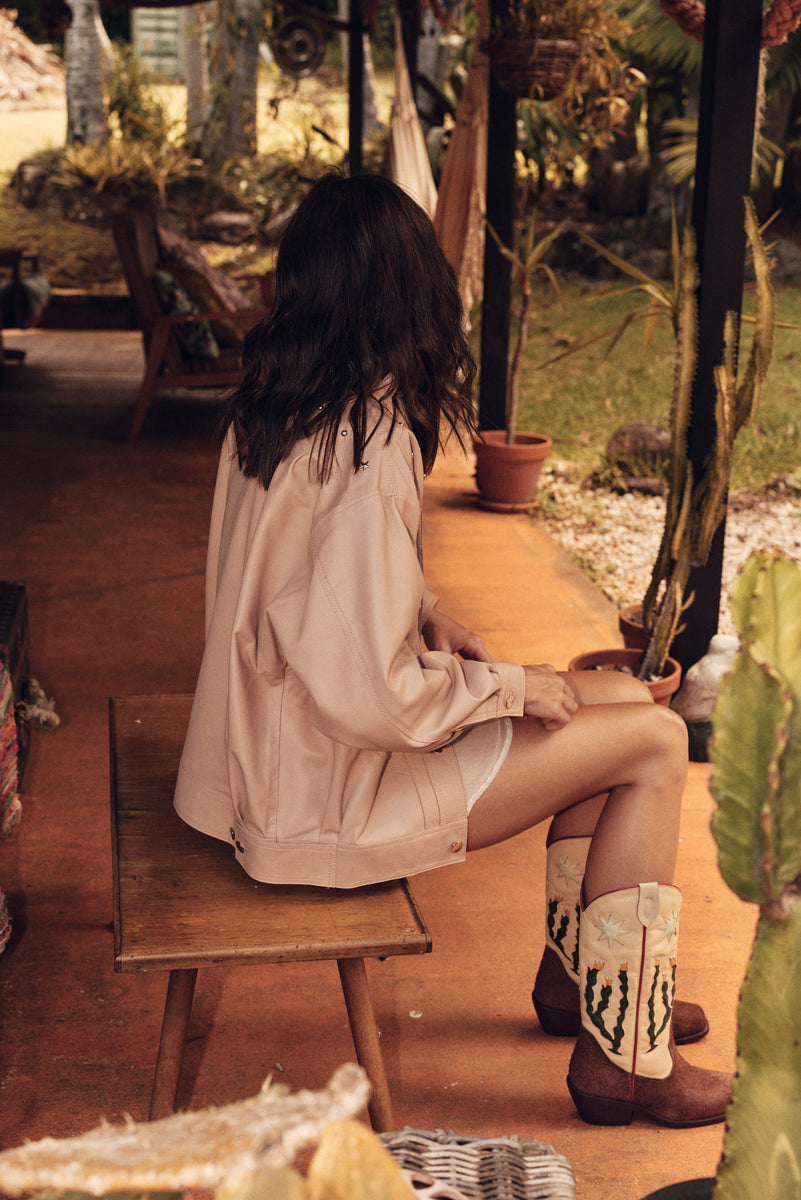 Ride On Leather Jacket - Palest Pink