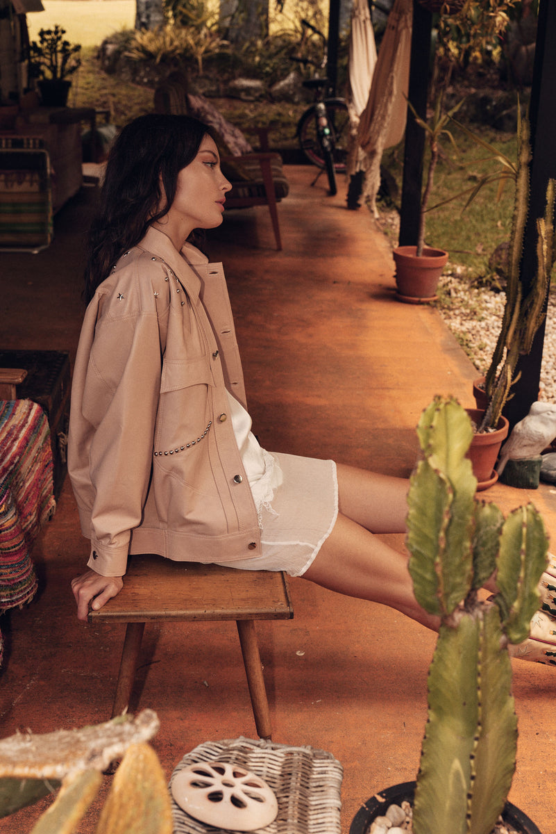 Ride On Leather Jacket - Palest Pink