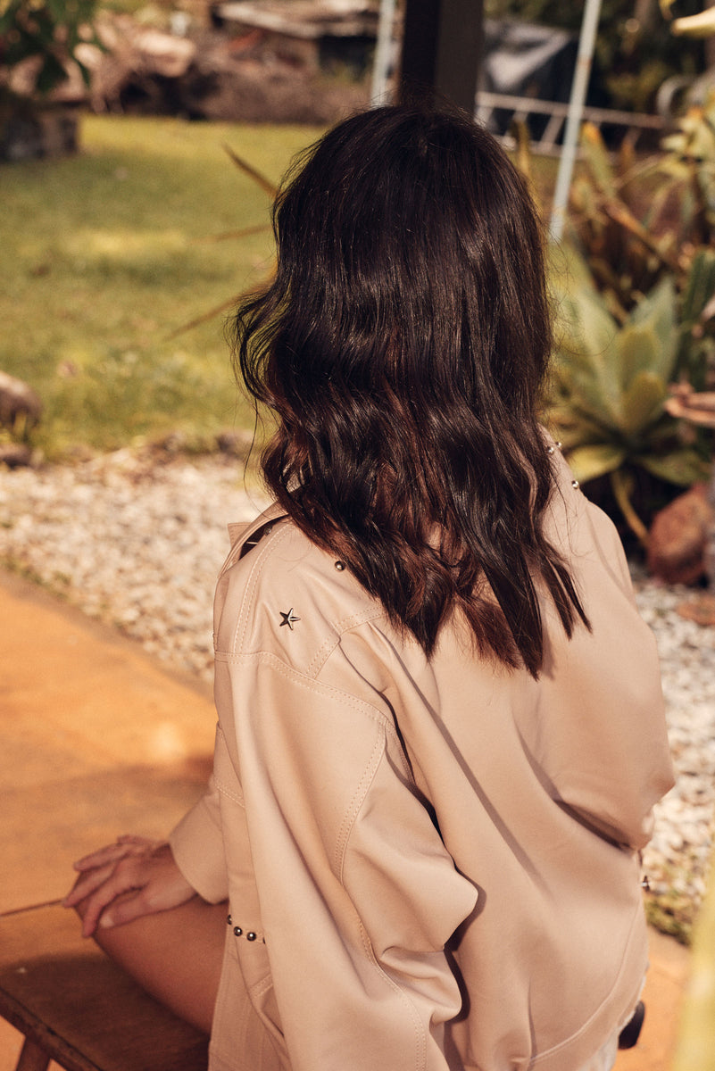 Ride On Leather Jacket - Palest Pink