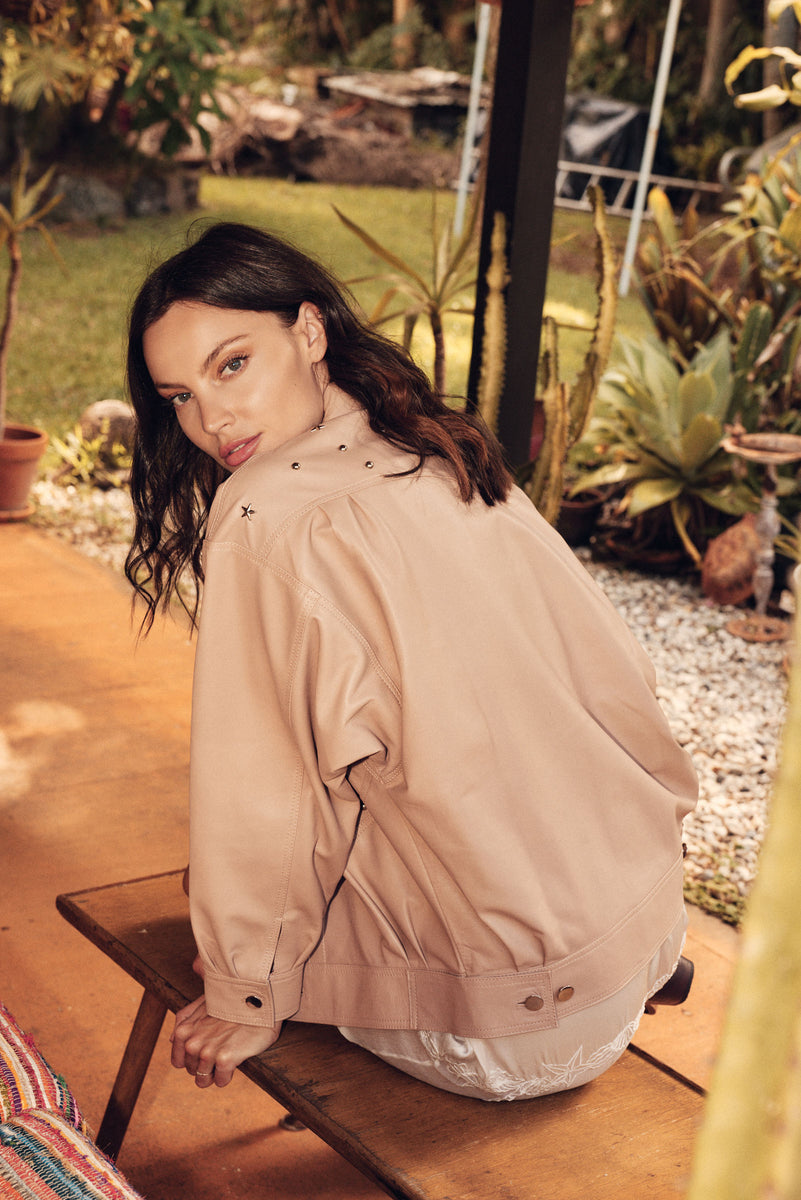 Ride On Leather Jacket - Palest Pink