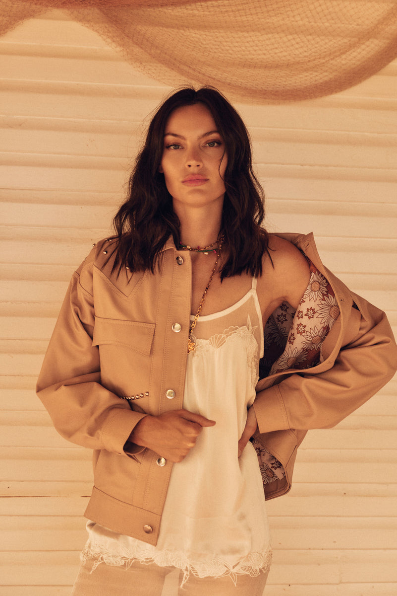 Ride On Leather Jacket - Palest Pink