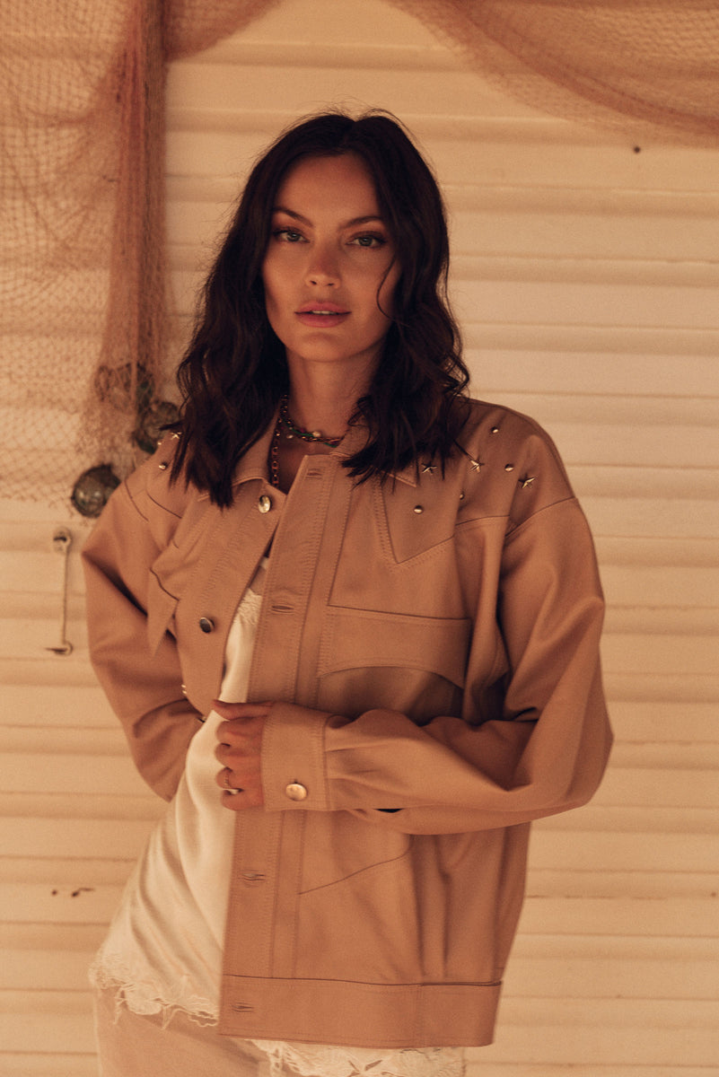 Ride On Leather Jacket - Palest Pink