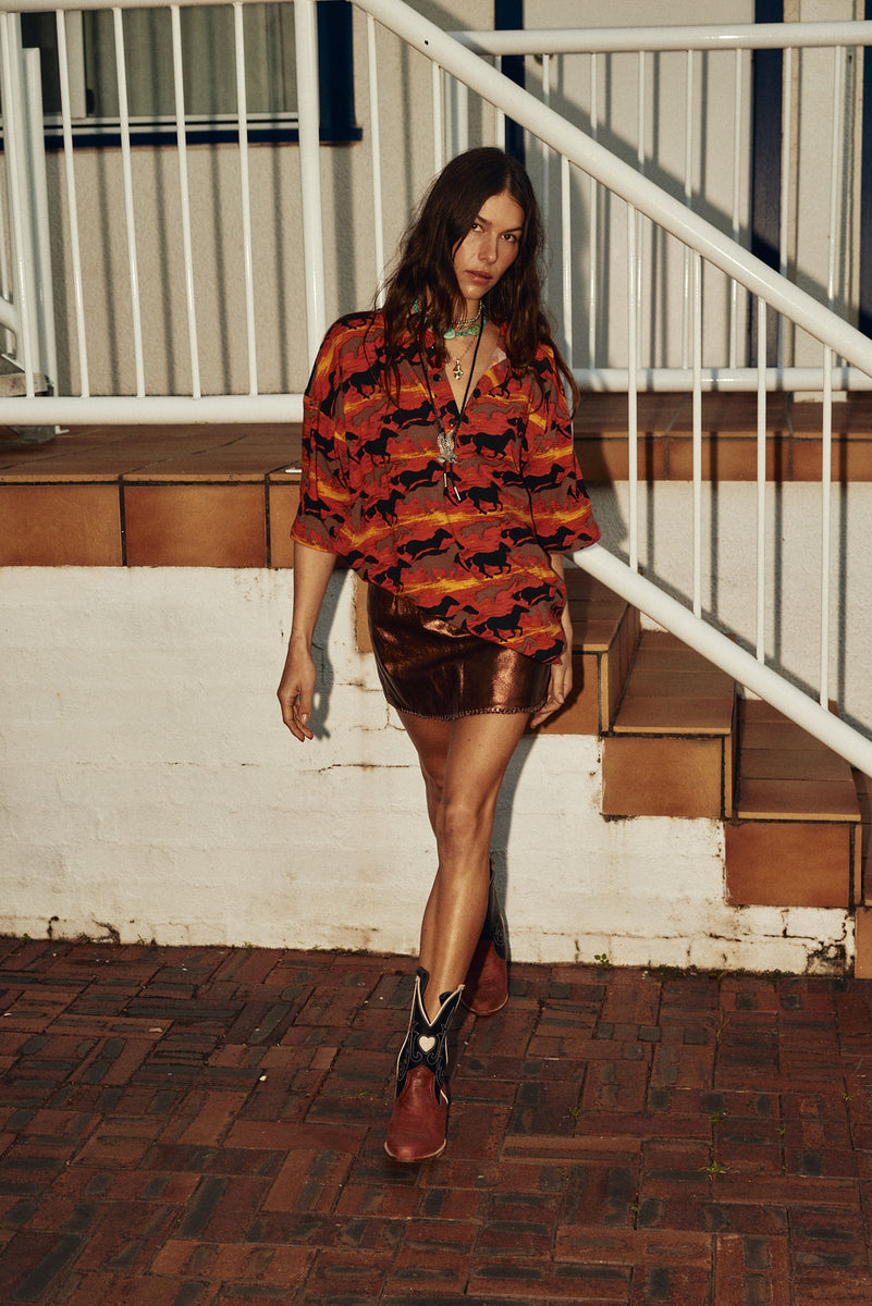 Old Man Canyon Oversized T-Shirt Dress - Sundown