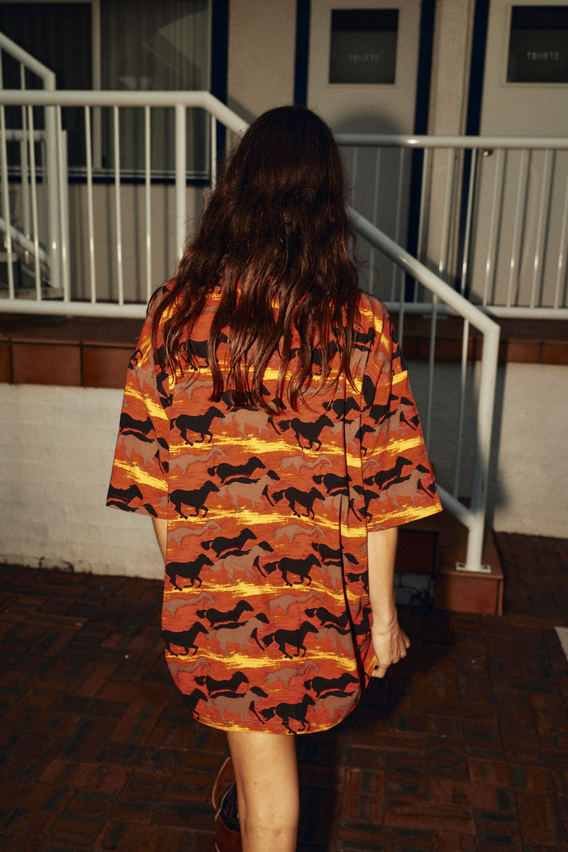 Old Man Canyon Oversized T-Shirt Dress - Sundown