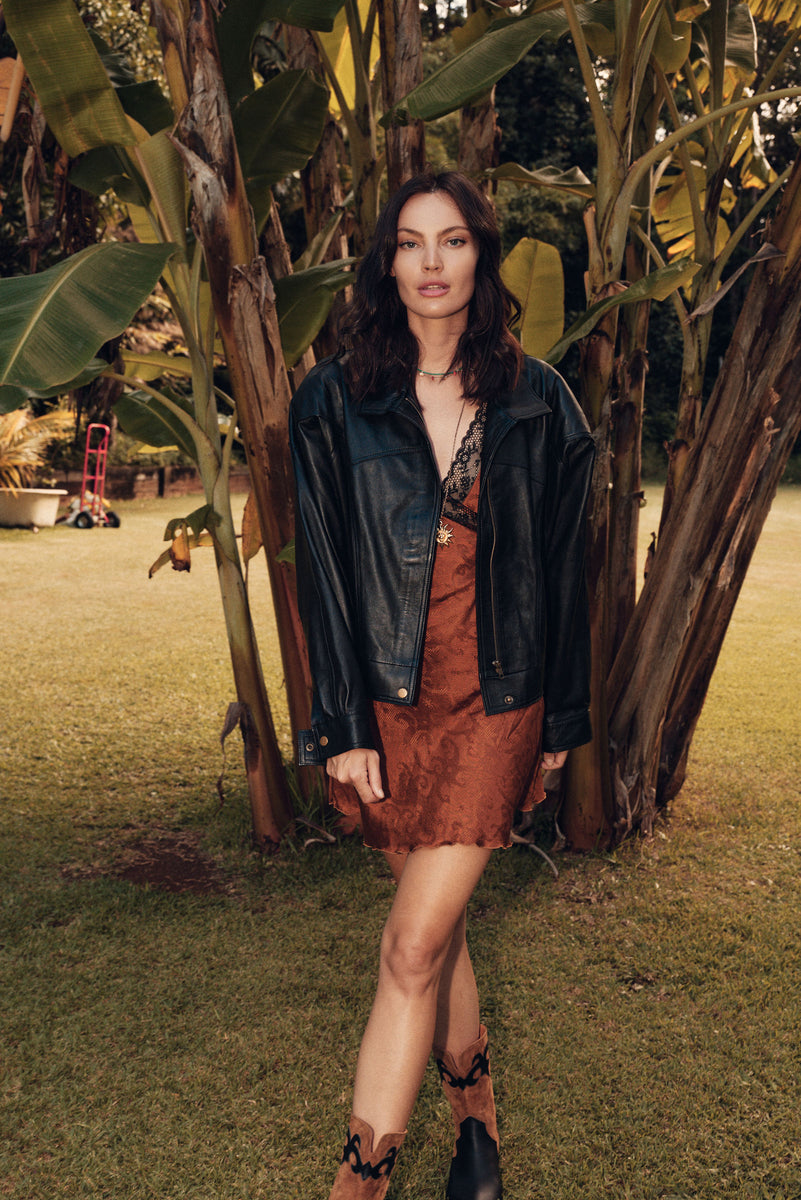 Heaven Sent Leather Bomber Jacket