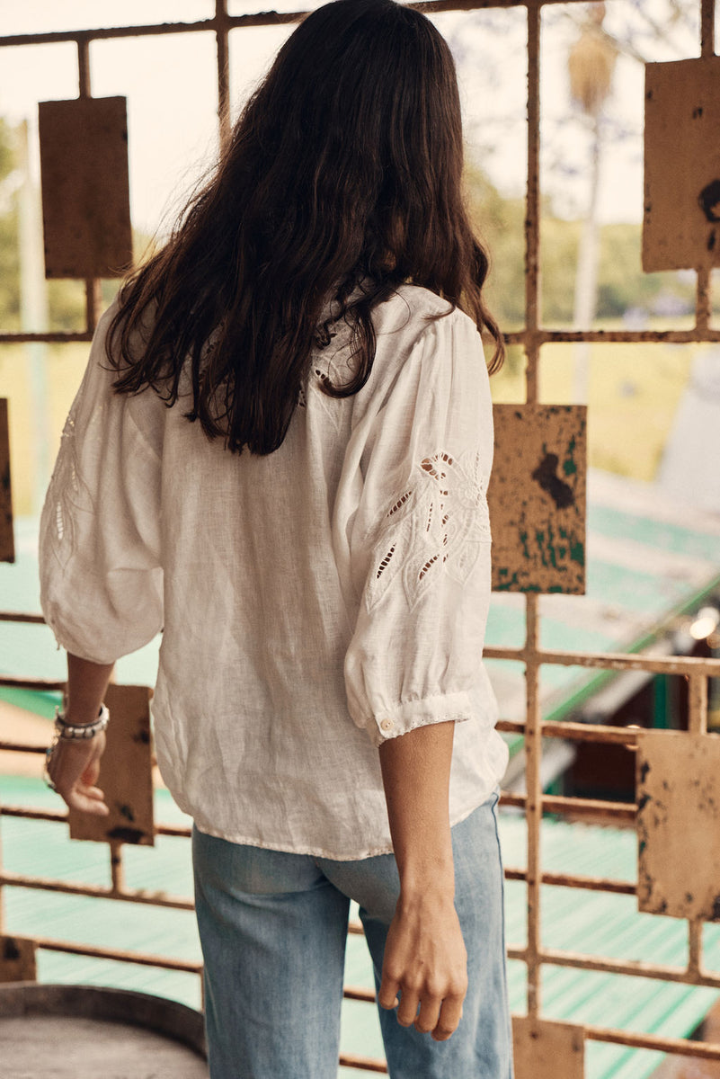Someone Like You Linen Cutwork Blouse