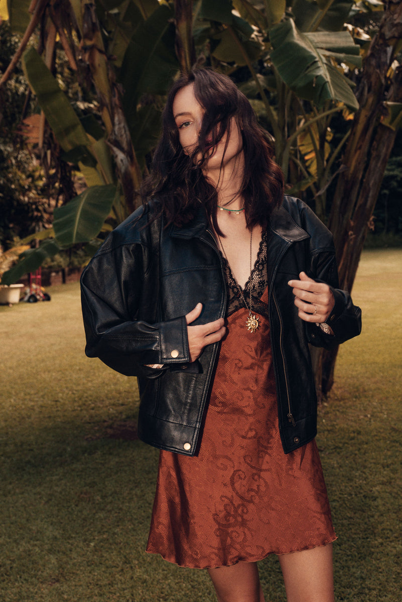 Heaven Sent Leather Bomber Jacket