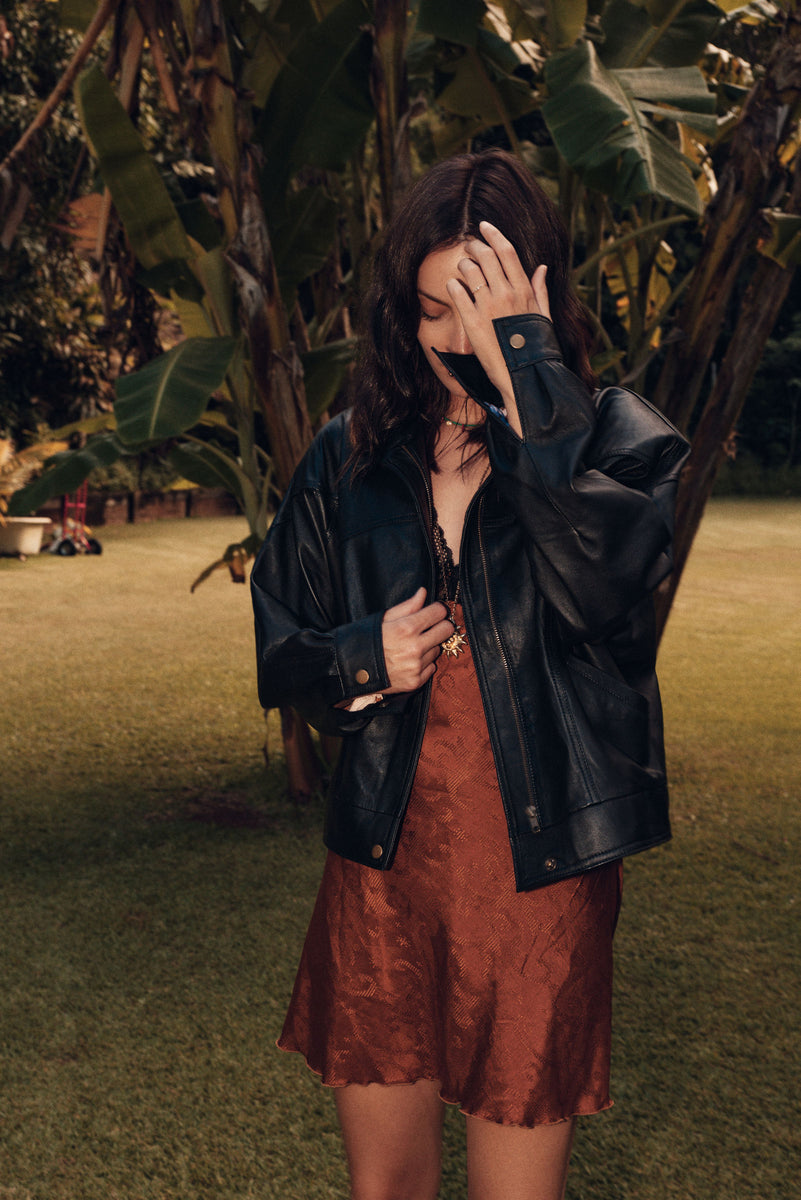 Heaven Sent Leather Bomber Jacket