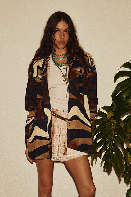 River Man Silk Long Sleeve Shirt - Driftwood