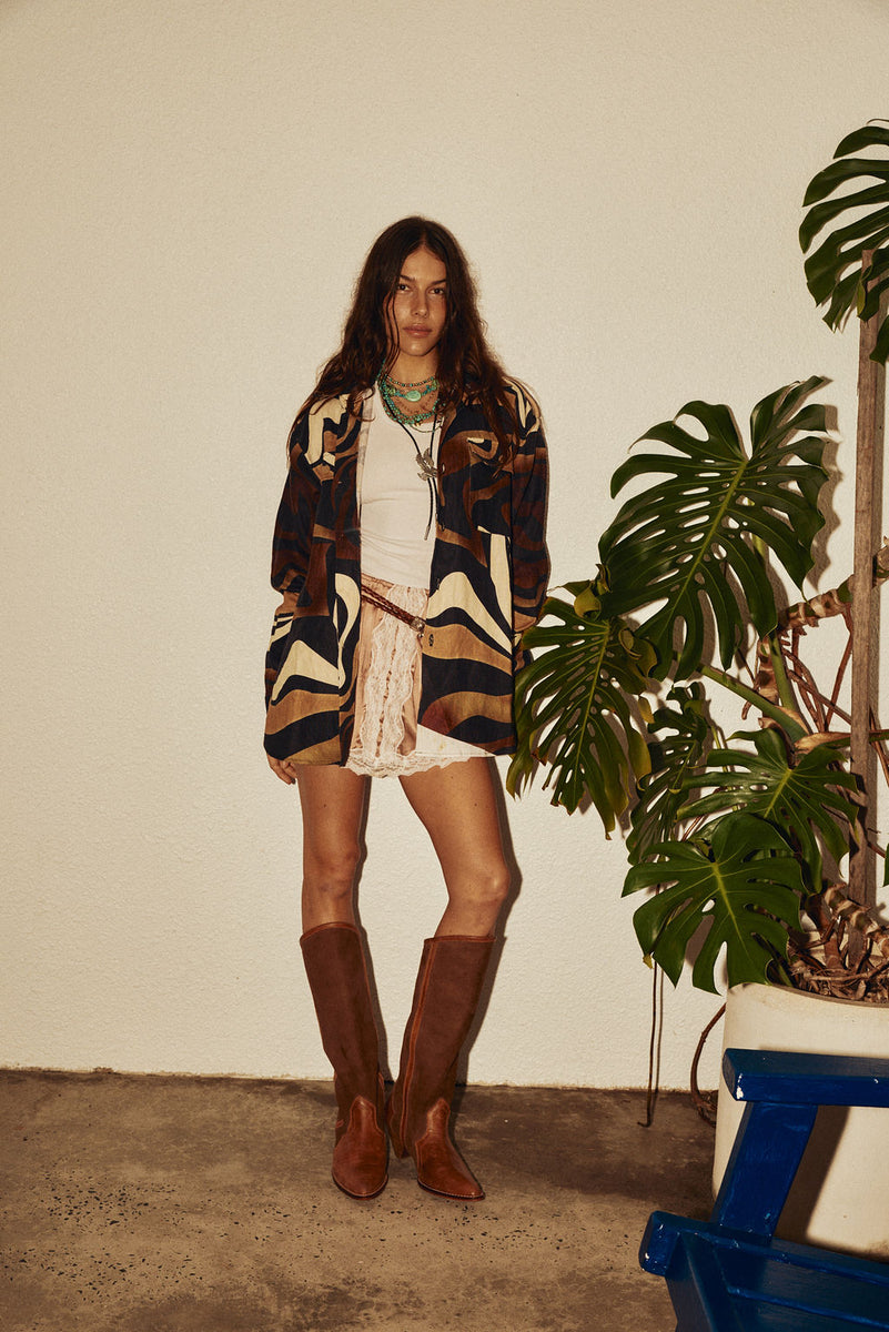River Man Silk Long Sleeve Shirt - Driftwood