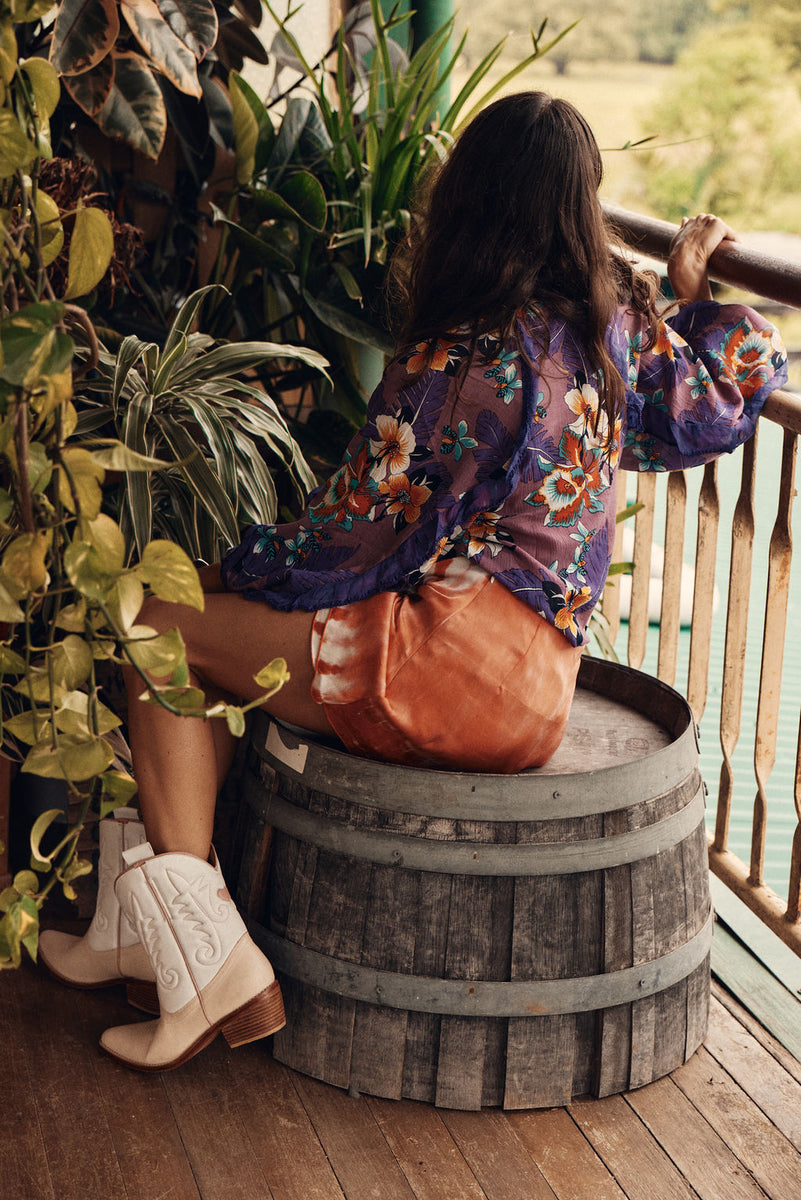 A New Day For Love Silk Blouse - Wild Hibiscus