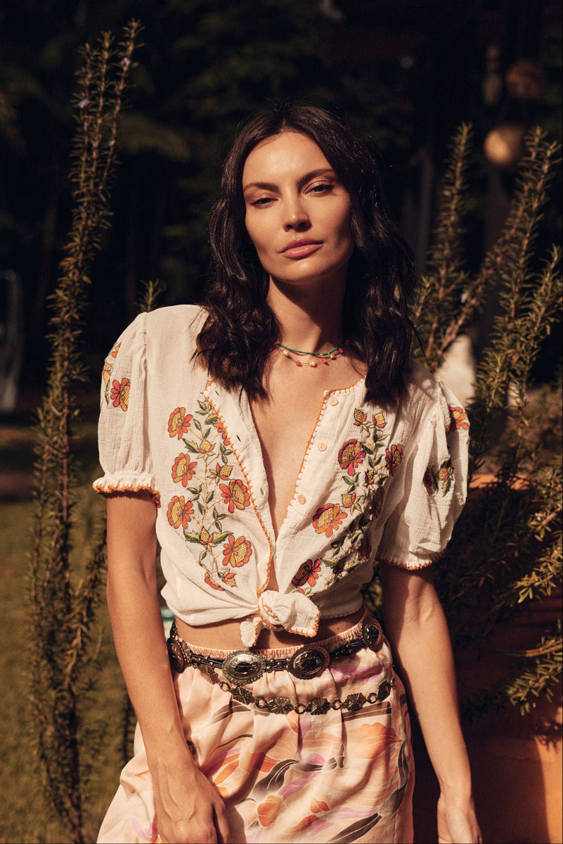 Peace Of Mind Embroidered Blouse - White