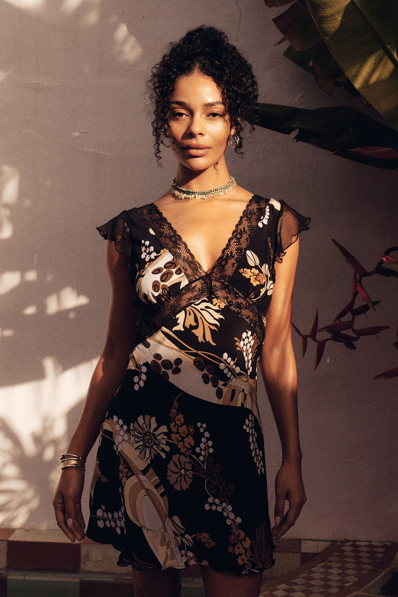 I Remember Everything Silk Mini Dress - Positano