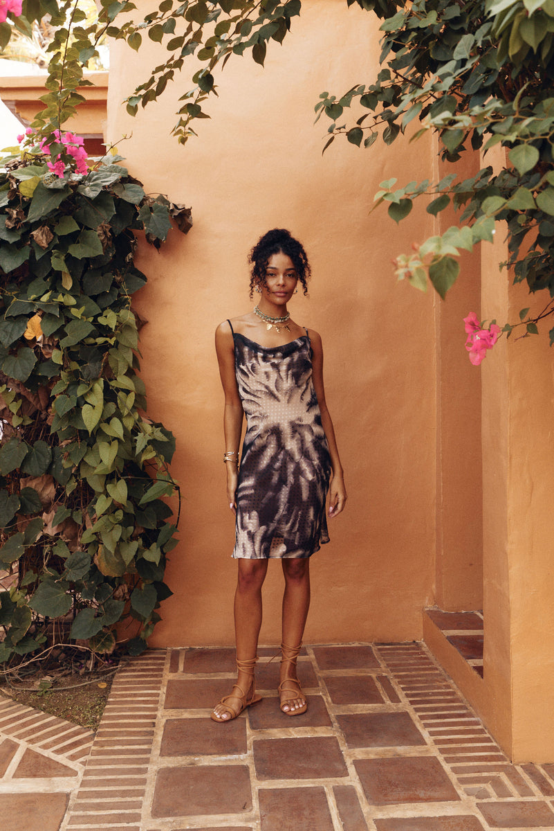 Once I Was Silk Cowl Neck Midi Dress