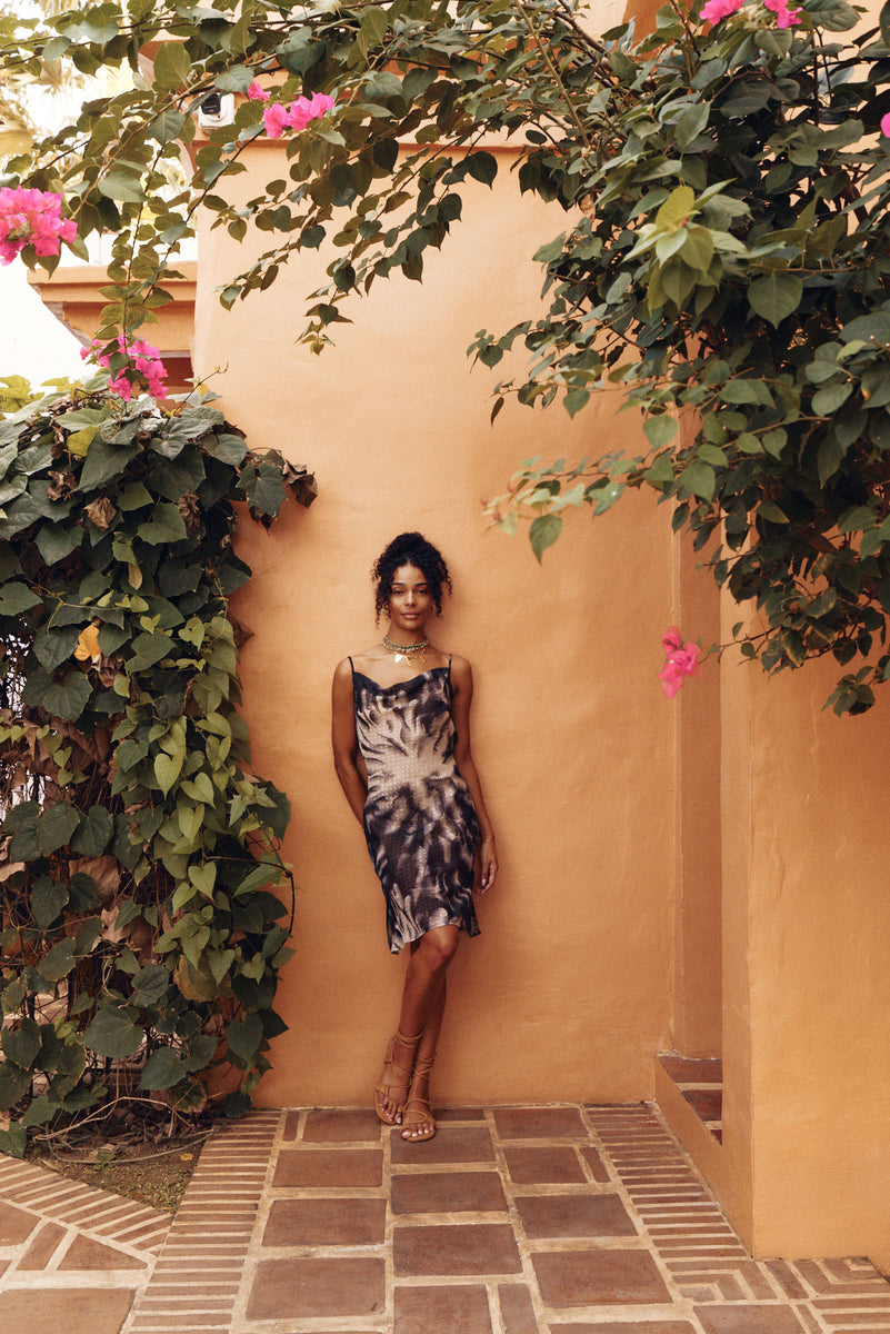 Once I Was Silk Cowl Neck Midi Dress