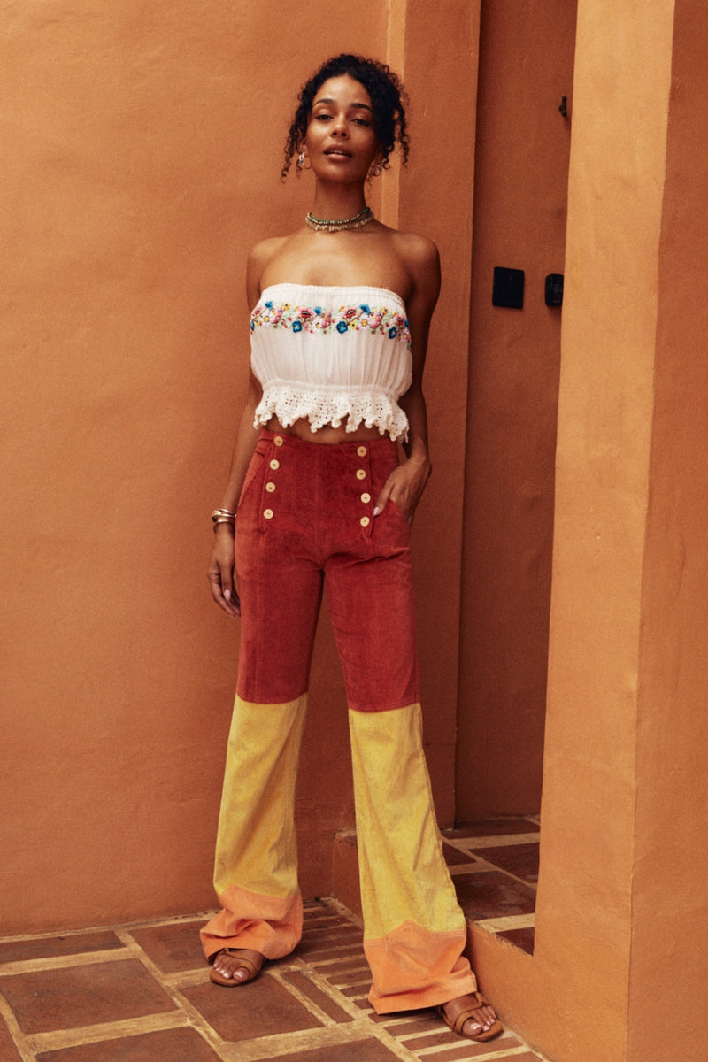 Take The Long Way Home 3 Tone Velvet Flares